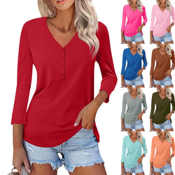 V-neck Pullover Sleeve T-shirt Top
