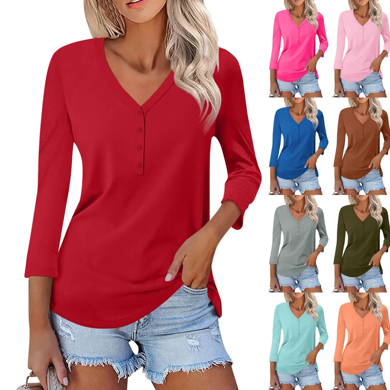 V-neck Pullover Sleeve T-shirt Top