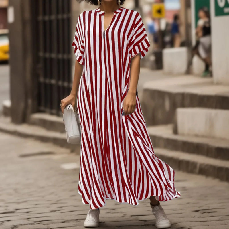 The Multiwear Shirt Dress / shibori stripe