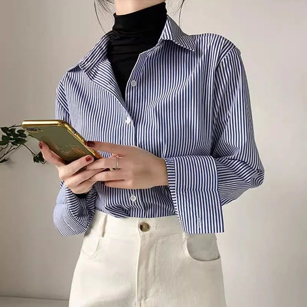 Casual Loose Fit Striped Top