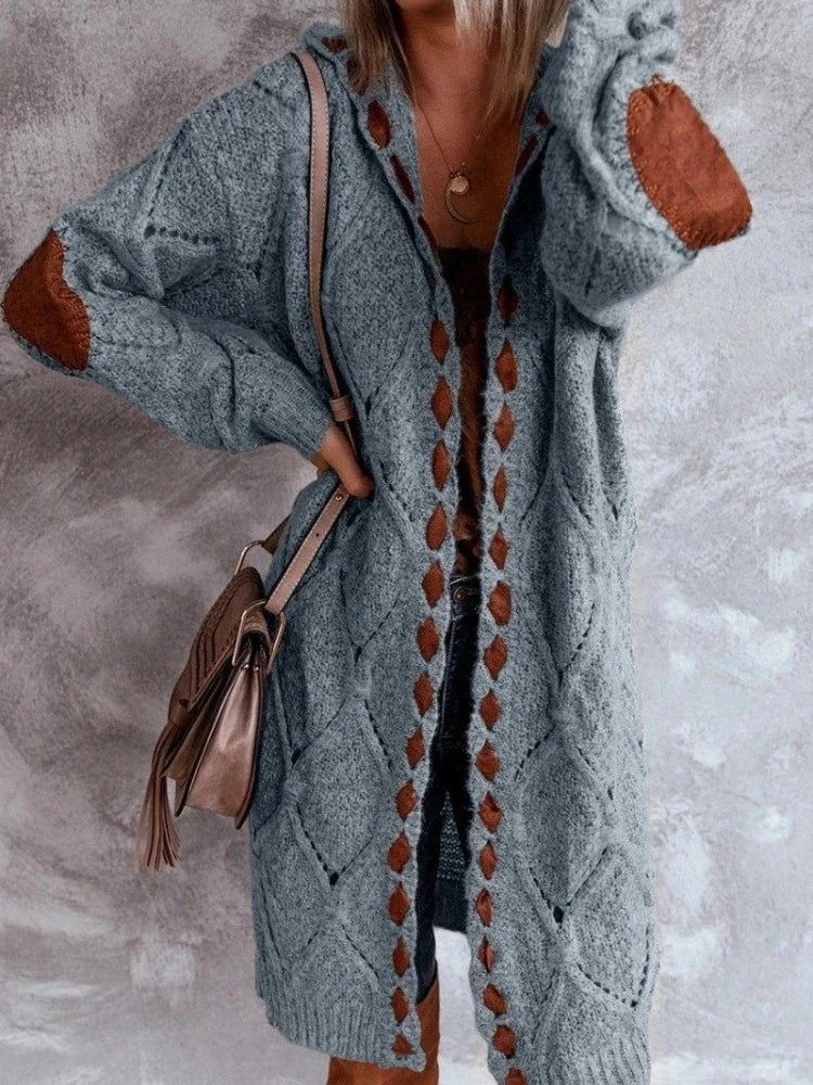 Cardigan Knitted Sweaters Knitted Plaid Casual Coat