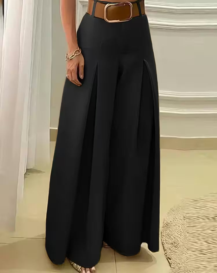 Plus Size Elegant Wide Leg Pants - Additional View 5