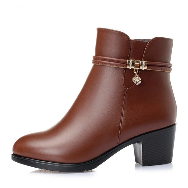 Shoes Boots Zipper Mid Heel Plus Size