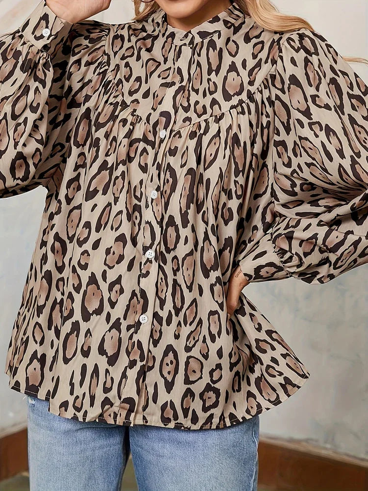 Plus Size 2025 Spring Leopard Print