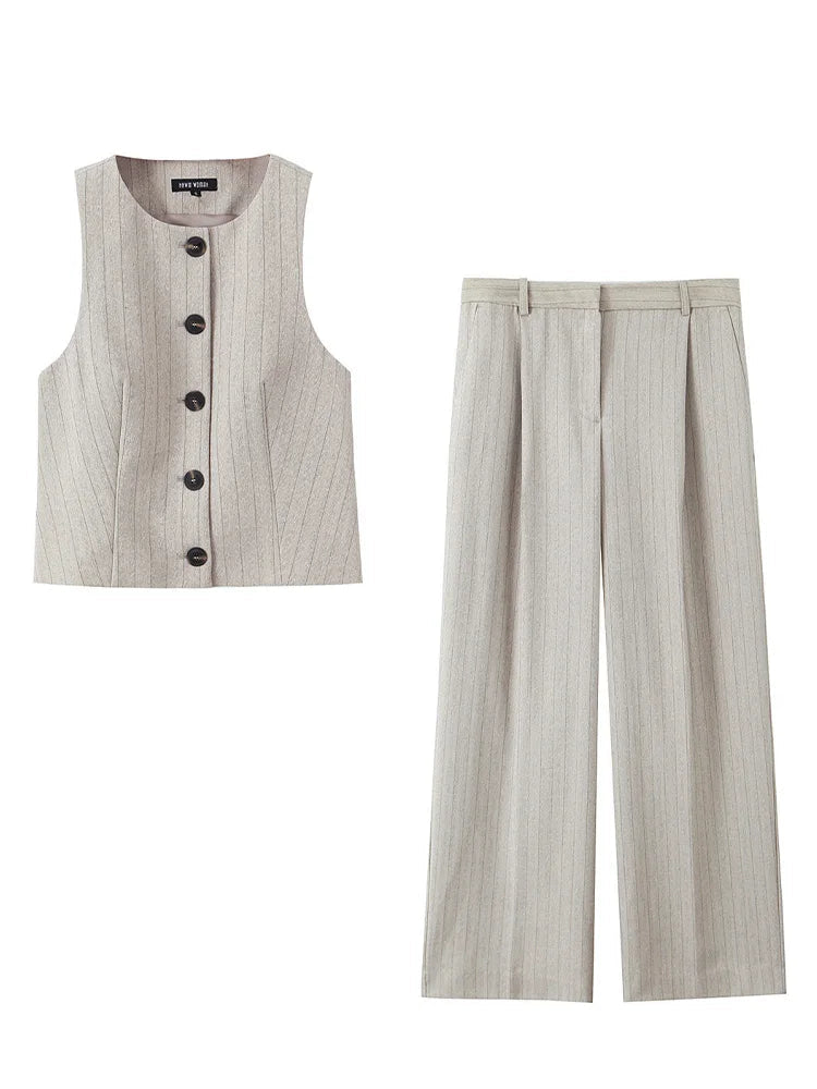 Wide Leg Long Pants 2 Piece Set 2025