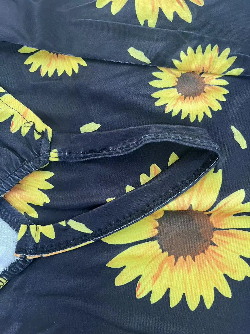 Plus Size Flower Print Strapless Dress Spring