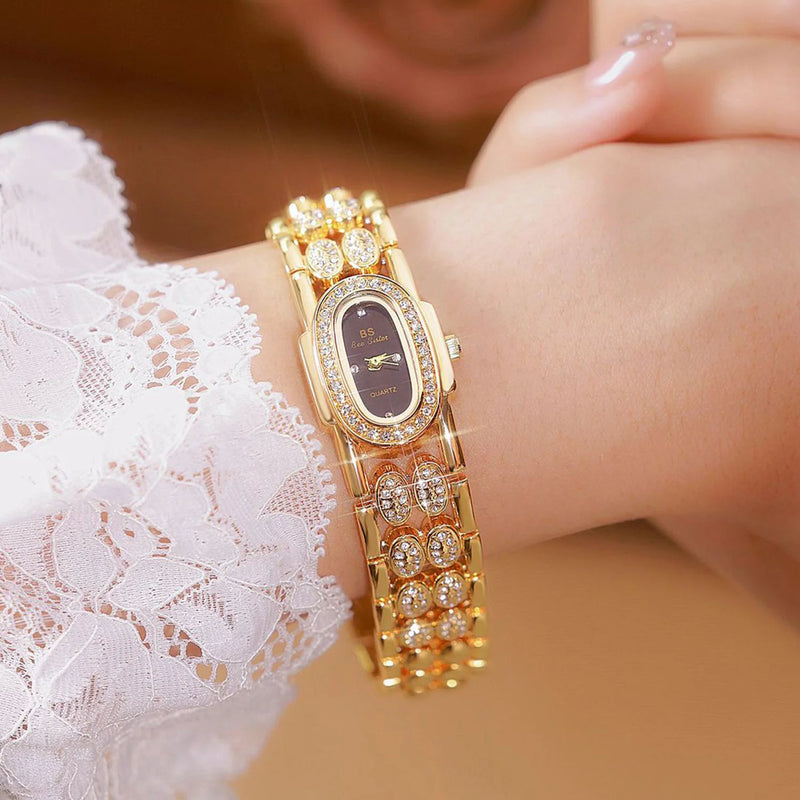 Watches  Luxury Diamond Quartz Gold Bracelet