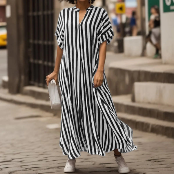 The Multiwear Shirt Dress / shibori stripe