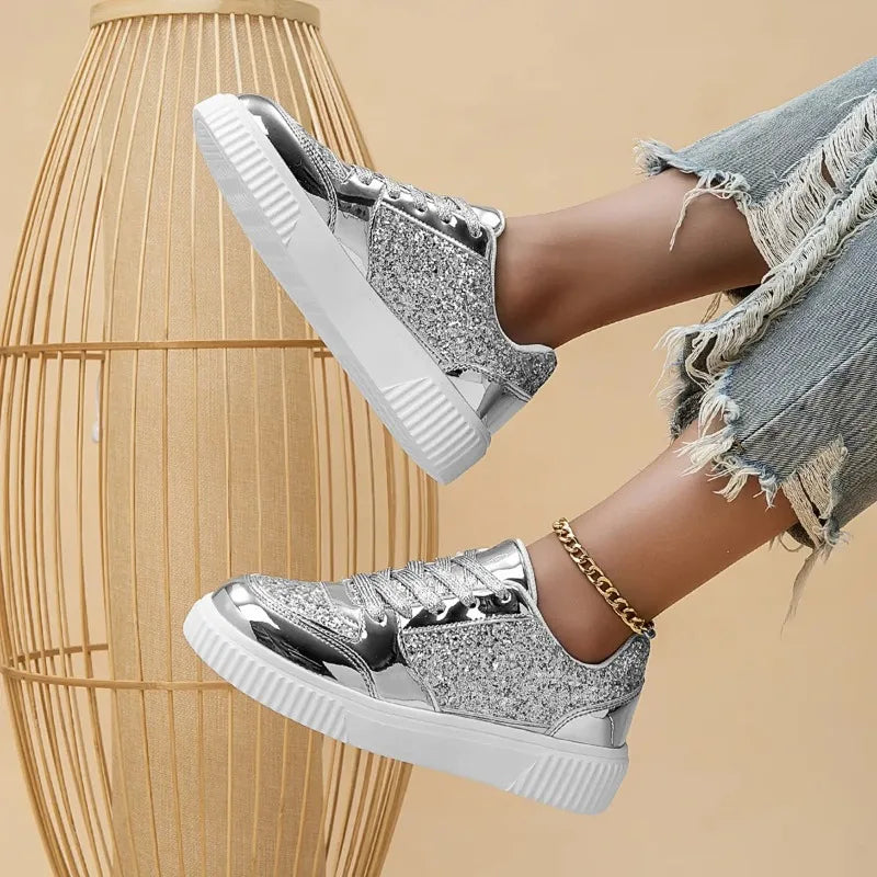 Platform Versatile Strap Gold Fashion Stage Shoes Zapatillas