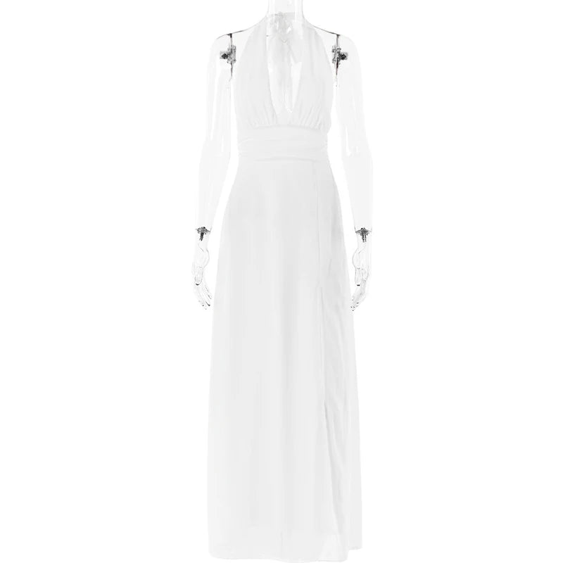 Party Dress Clothing Solid Color Mounted V-neck