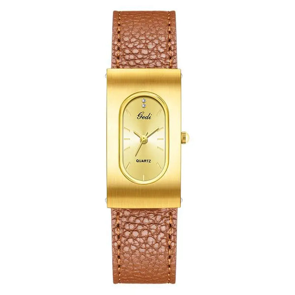 Fashion Gedi Top Brand Quartz Luxury Clock Rectangle