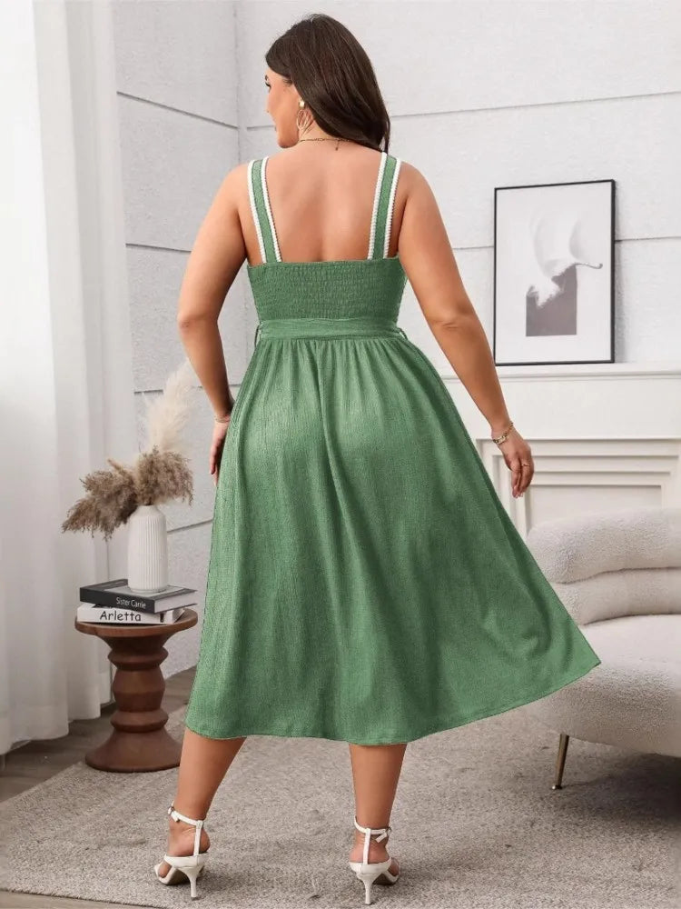 Plus Size Square Collar Dress