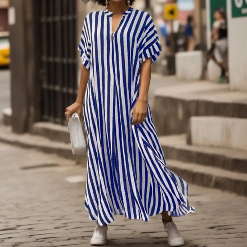 The Multiwear Shirt Dress / shibori stripe