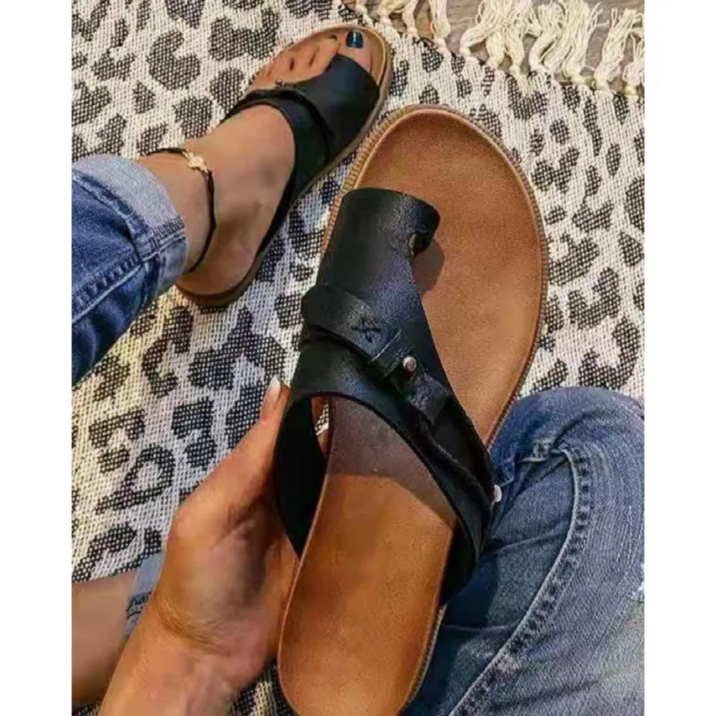 Minimalist PU Flat Sandals – Summer - Women's Fashion - View 3