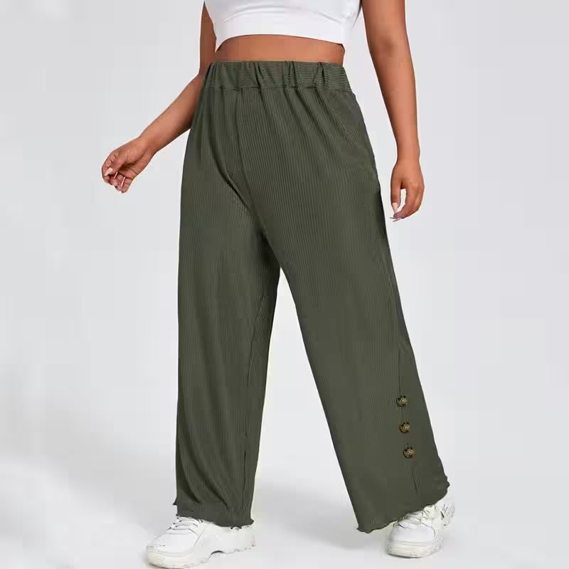 Plus Size Elastic Waist Summer Elegant Wide Leg - Additional View 3