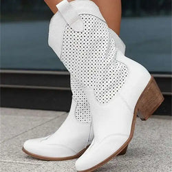 Mid-Calf Cowgirl Boots Casual Shoes
