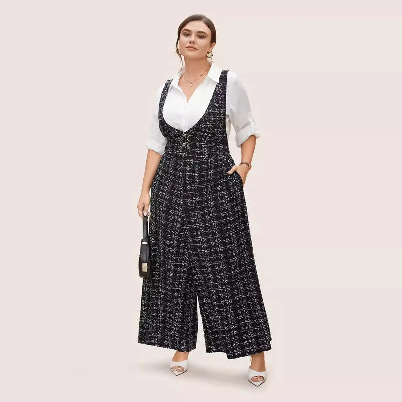 Plus Size Clothing Large Plaid Cross Back