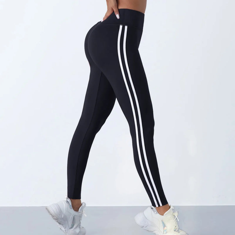 Yoga Leggings Striped Slim Sports Pants