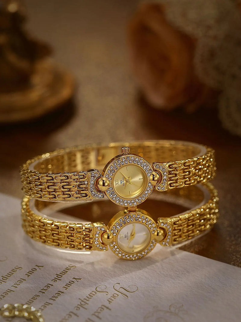 Wristwatch Luxury Vintage Gold Watch Retro