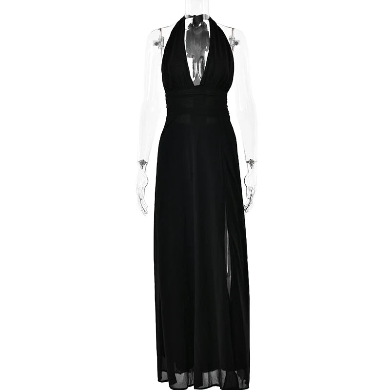 Party Dress Clothing Solid Color Mounted V-neck