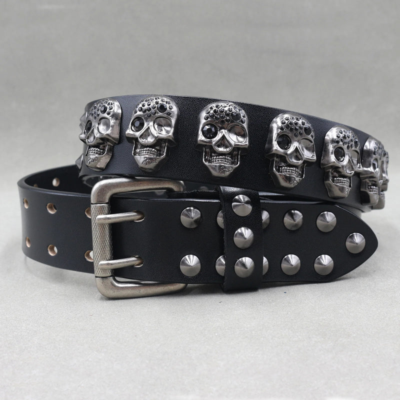 Nice Rivet Genuine Leather Belt Goth Style