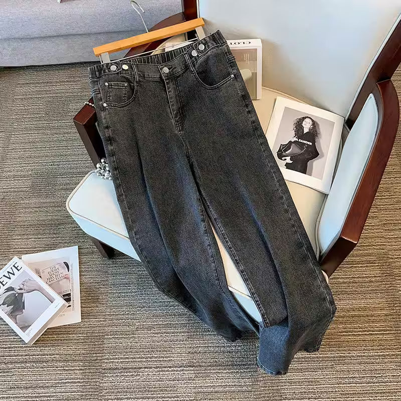 Plus Size Spring Jeans High Waisted Casual - Additional View 5