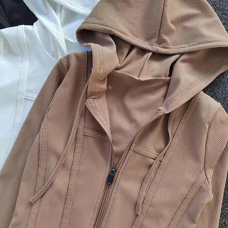 Fitness Coat Hooded Cardigan Sports