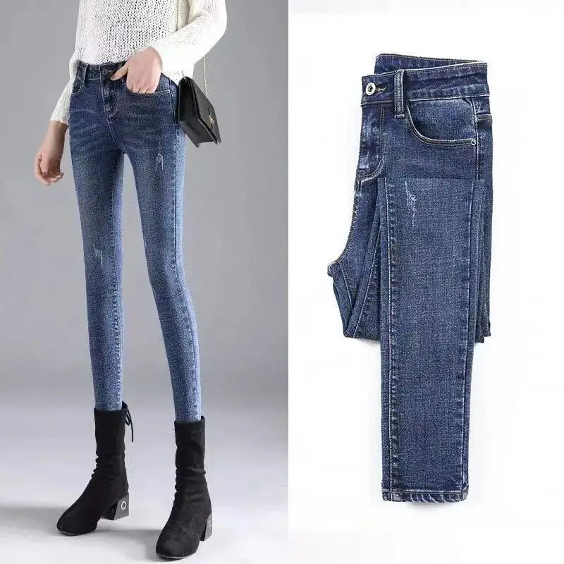 Elastic Pencil Slim Fit Casual Skinny Denim  Women Jeans