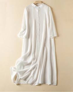 Plus Size spring Long Dress White Casual