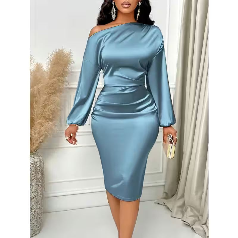 women's black long sleeve bodycon dress