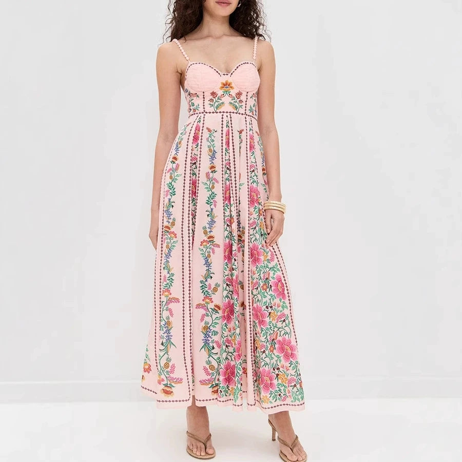 Backless Summer Party Dress with High Waist
