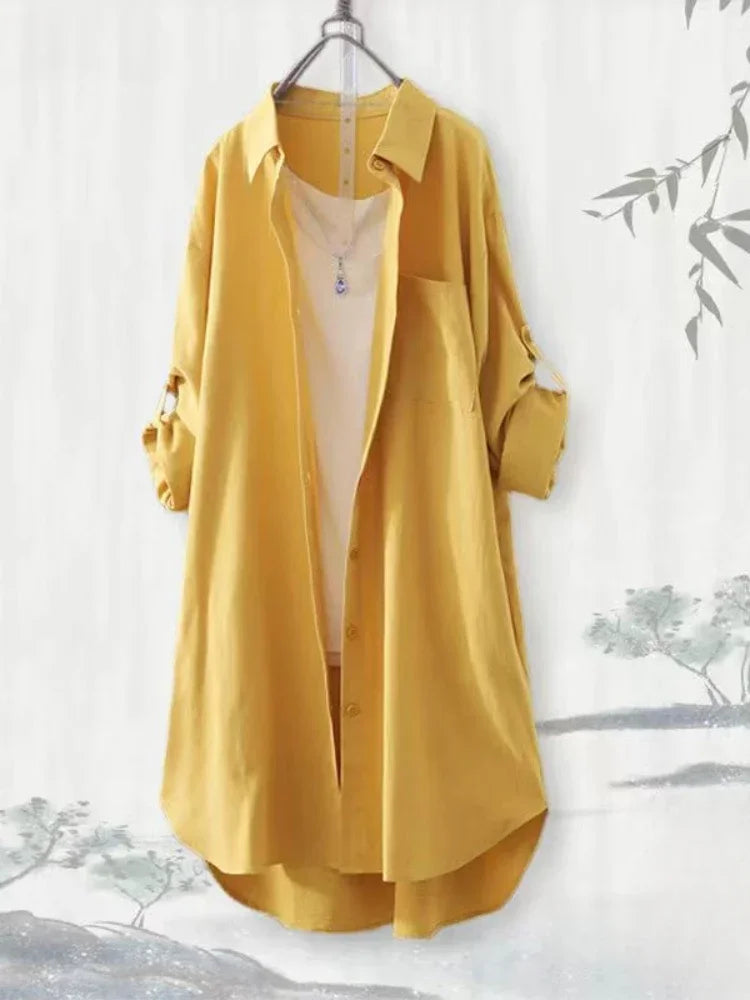 Plus Size Loose Breathable Blouses Midi