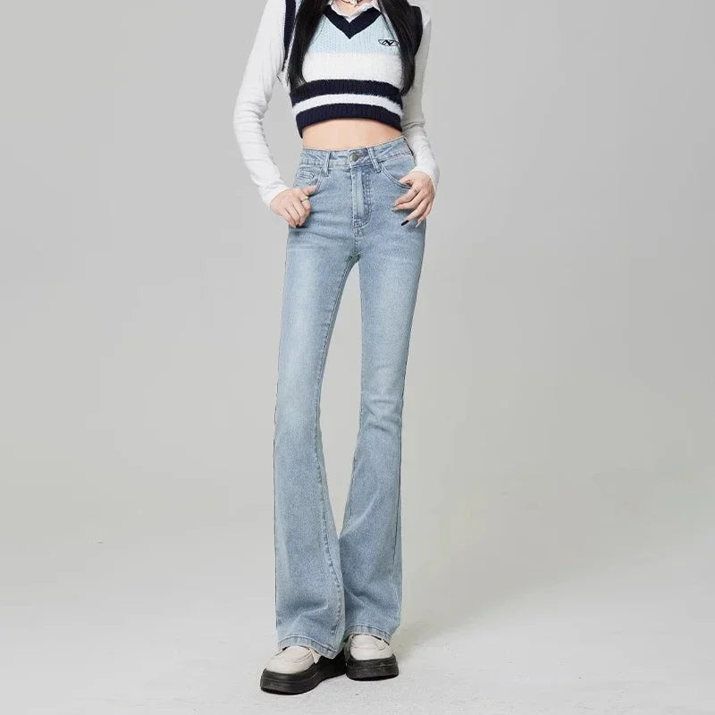 Flare Jeans Fashion Light Blue, Black