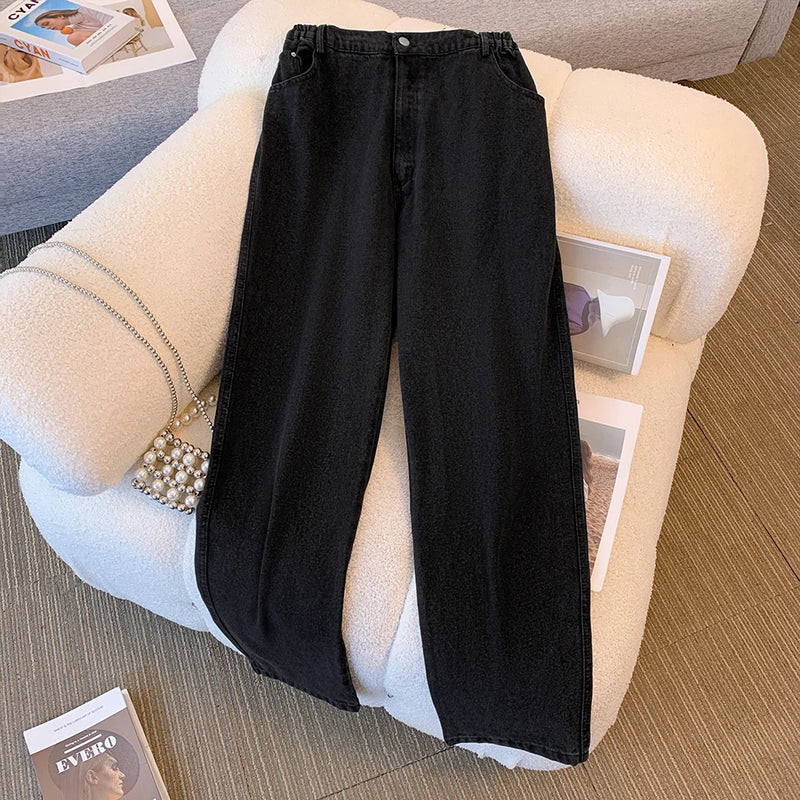 Plus size spring and autumn casual jeans classic