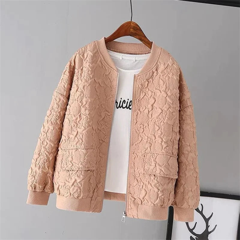 Casual White Jacket Top Female Cardigan Zipper