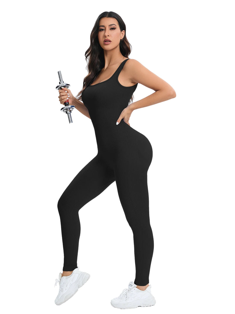 Shapewear Jumpsuits  Square Neck Sleeveless