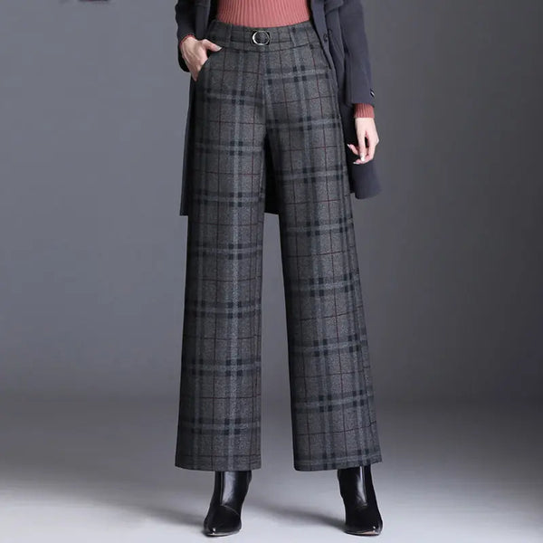 Woolen Wide Leg Pants For Women Autumn Winter