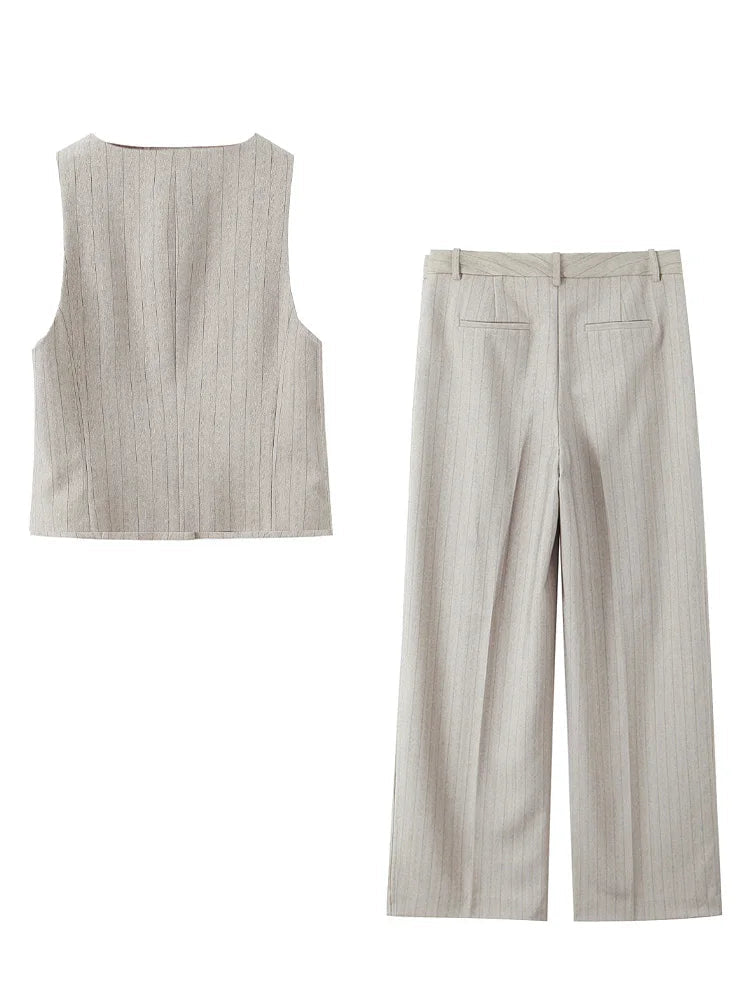 Wide Leg Long Pants 2 Piece Set 2025