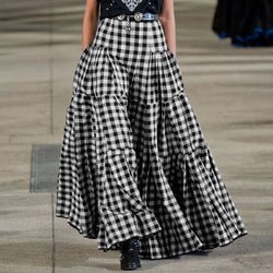 Plus Size 5XL Skirts Summer A Line Plaid