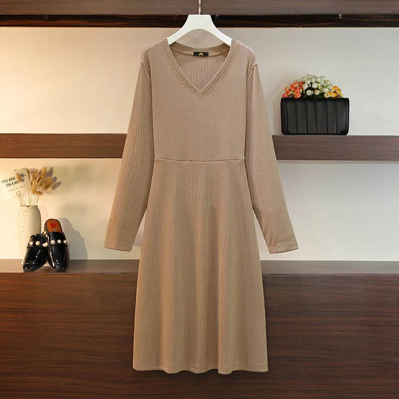 Plus Size Spring Autumn New V-Neck