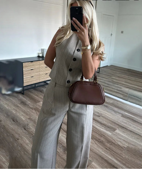 Wide Leg Long Pants 2 Piece Set 2025