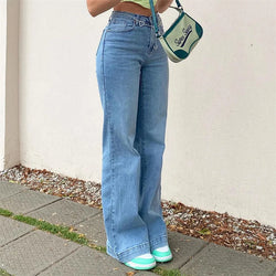 Denim Pants Girls Streetwear Casual Wide