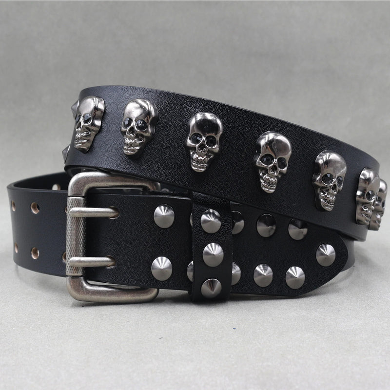 Nice Rivet Genuine Leather Belt Goth Style