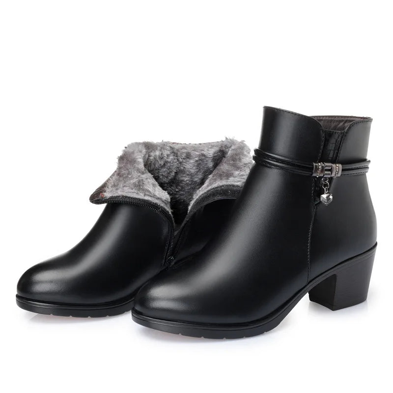 Shoes Boots Zipper Mid Heel Plus Size