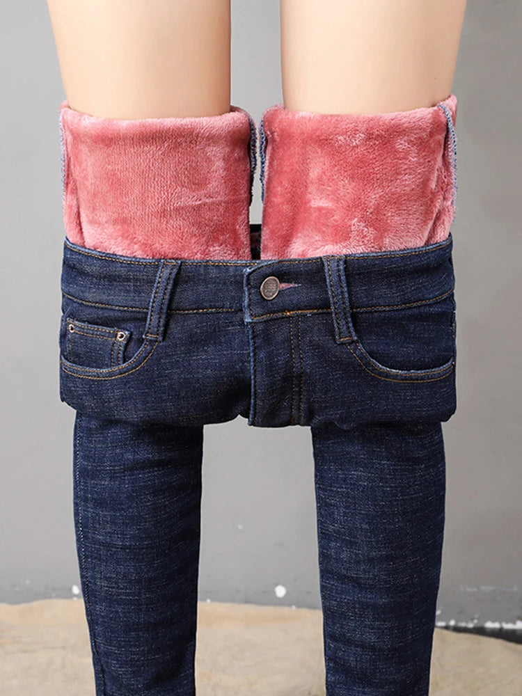 Winter high waist jeans skinny