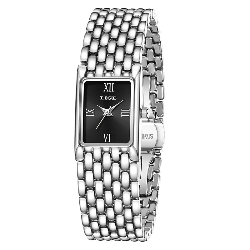 Watch Square Quartz Wristwatches Stainless Steel
