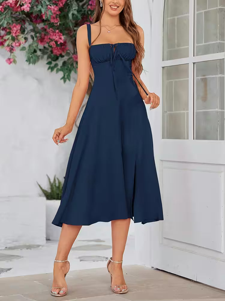 Sleeveless Summer Long Dress – Corset Bandage Style, Padded Bust - Women's Fashion - View 7