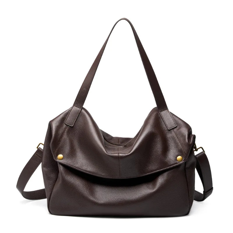 Bag arge capacity shoulder genuine leather