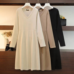 Plus Size Spring Autumn New V-Neck
