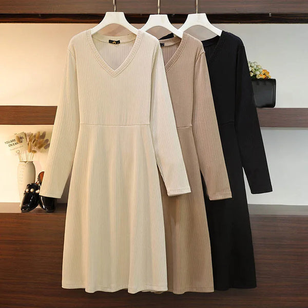 Plus Size Spring Autumn New V-Neck